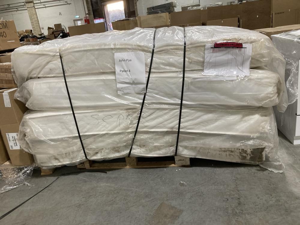 Lot 1017  
            Chesterfield SR40 - Collection or Optional Delivery Available 

                
PALLET OF 4 X MATTRESSES TO INCLUDE DUVALAY KING SIZE MATTRESS TOTAL ORIGINAL RRP...
