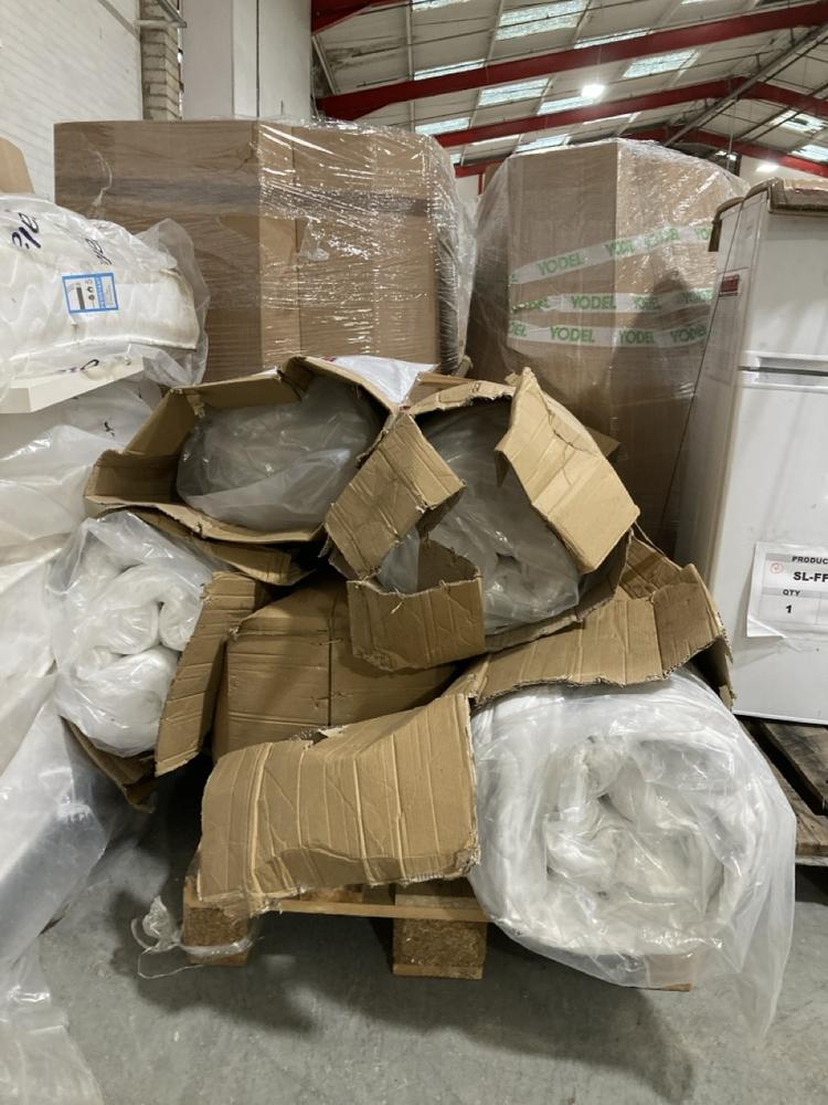 Lot 1037  
            Chesterfield SR40 - Collection or Optional Delivery Available 

                
PALLET OF ASSORTED ITEMS TO INCLUDE DUVALAY SILVER SINGLE MATTRESS (LOCATION: SR42)