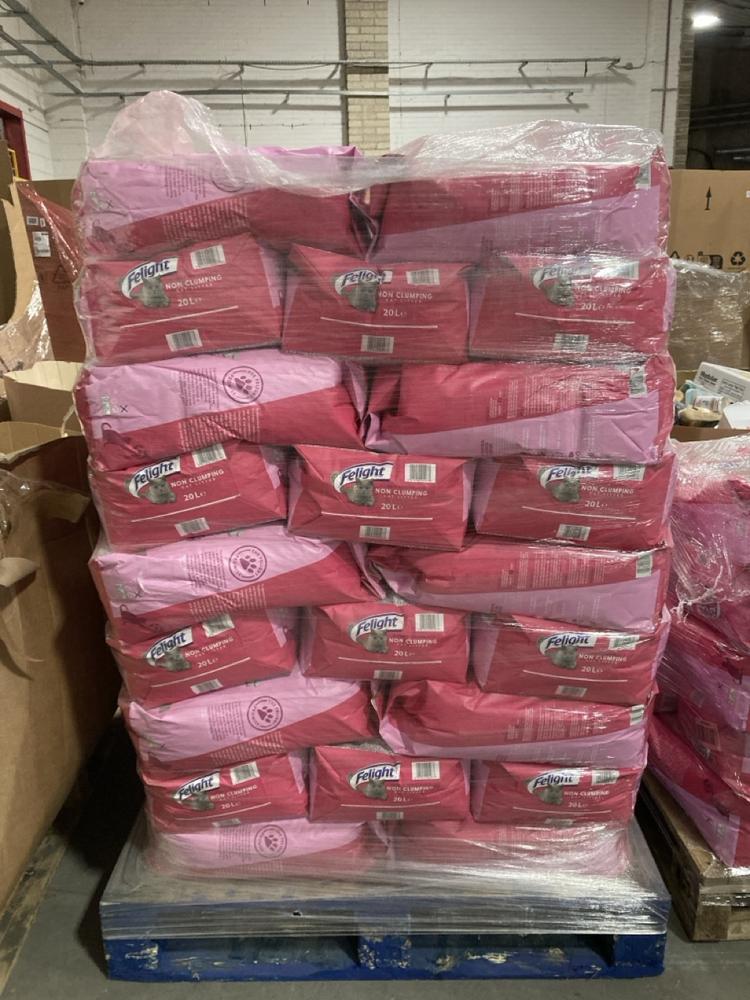 Lot 1076  
            Chesterfield SR40 - Collection or Optional Delivery Available 

                
PALLET OF FELIGHT ULTIMATE PERFORMANCE NON CLUMPING CAT LITTER (LOCATION: SR42)