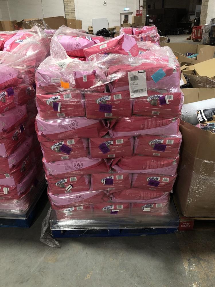 Lot 1089  
            Chesterfield SR40 - Collection or Optional Delivery Available 

                
PALLET OF FELIGHT ULTIMATE PERFORMANCE NON CLUMPING CAT LITTER (LOCATION: SR42)