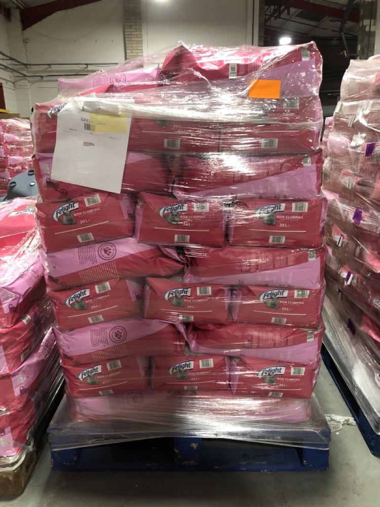 Lot 1091  
            Chesterfield SR40 - Collection or Optional Delivery Available 

                
PALLET OF FELIGHT ULTIMATE PERFORMANCE NON CLUMPING CAT LITTER (LOCATION: SR42)