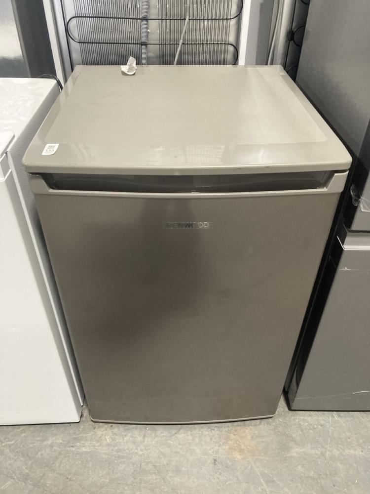 Lot 133  
            Chesterfield SR40 - Collection or Optional Delivery Available 

                
KENWOOD UNDER COUNTER FRIDGE IN SILVER MODEL: KUR55X23 ORIGINAL RRP- £229 (LOCATI...