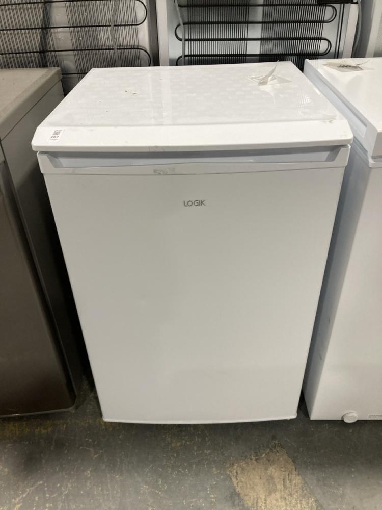 Lot 167  
            Chesterfield SR40 - Collection or Optional Delivery Available 

                
LOGIK FREESTANDING REFRIGERATOR IN WHITE MODEL: LUL55W23 ORIGINAL RRP- £169 (LOCA...
