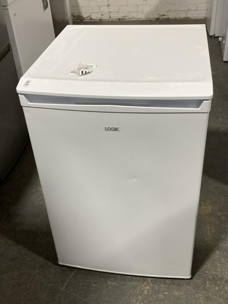 Lot 186  
            Chesterfield SR40 - Collection or Optional Delivery Available 

                
LOGIK FREESTANDING REFRIGERATOR IN WHITE MODEL: LUR55W23 ORIGINAL RRP- £169 (LOCA...