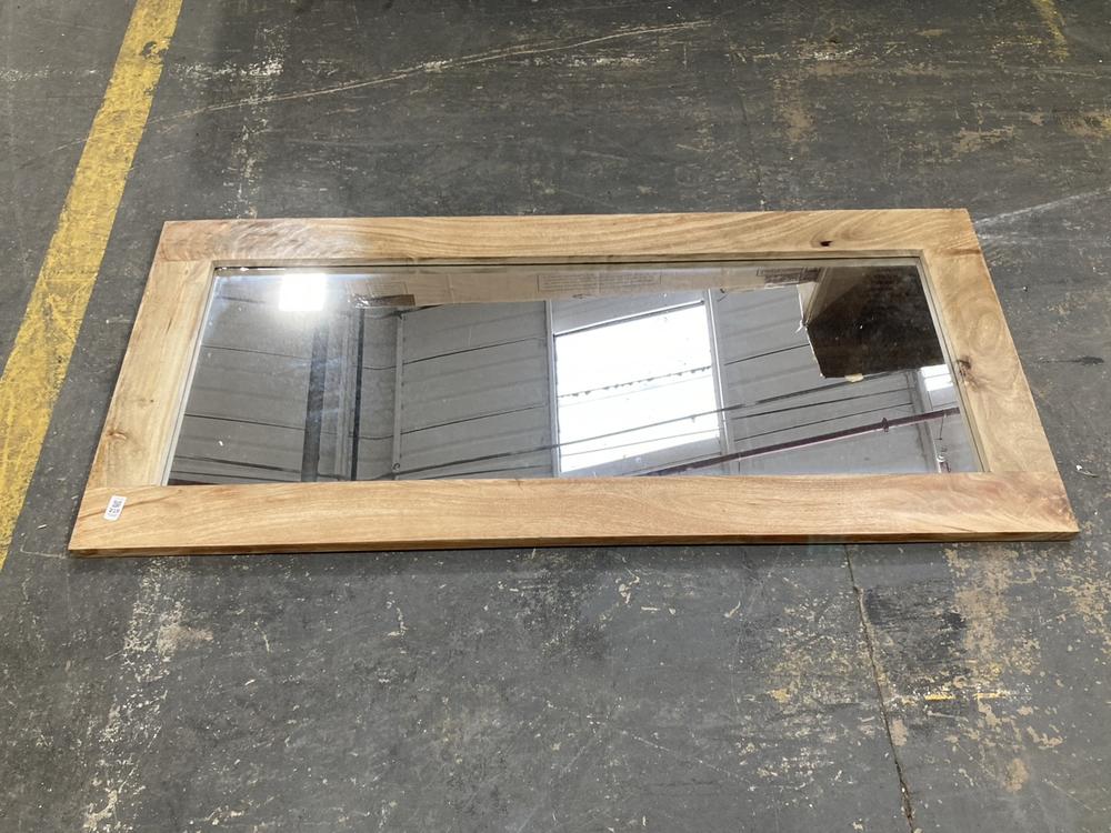 Lot 219  
            Chesterfield SR40 - Collection 

                
LARGE RECTANGULAR MIRROR IN NATURAL OAK SIZE 65 X 140CM (COLLECTION ONLY) (LOCATI...