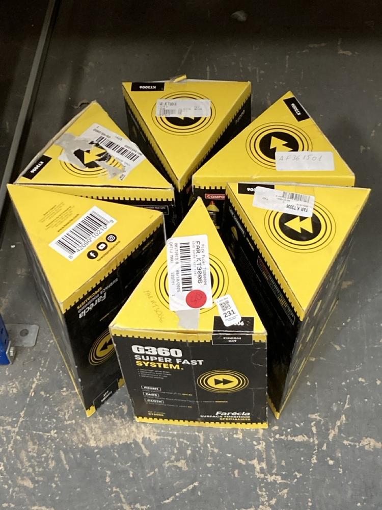 Lot 231  
            Chesterfield SR40 - Collection 

                
6 X G360 SUPER FAST SYSTEM COMPOUND KIT 1L TOTAL ORIGINAL RRP- £192 (COLLECTION O...