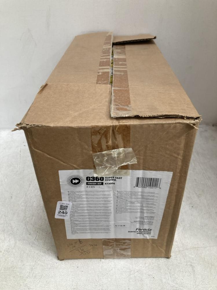 Lot 240  
            Chesterfield SR40 - Collection 

                
4 X G360 SUPER FAST SYSTEM COMPOUND KIT 1L TOTAL ORIGINAL RRP- £ 128 (COLLECTION ...