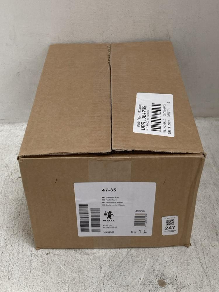 Lot 247  
            Chesterfield SR40 - Collection 

                
6 X MS FAST HARDENER 1L (COLLECTION ONLY) (LOCATION: A RACKING)