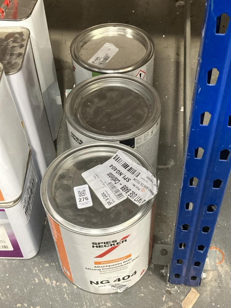 Lot 276  
            Chesterfield SR40 - Collection 

                
3 X ASSORTED LIQUIDS TO INCLUDE SPIES HECKER PERMAFLEET MIXING CONCENTRATE 600 IN...