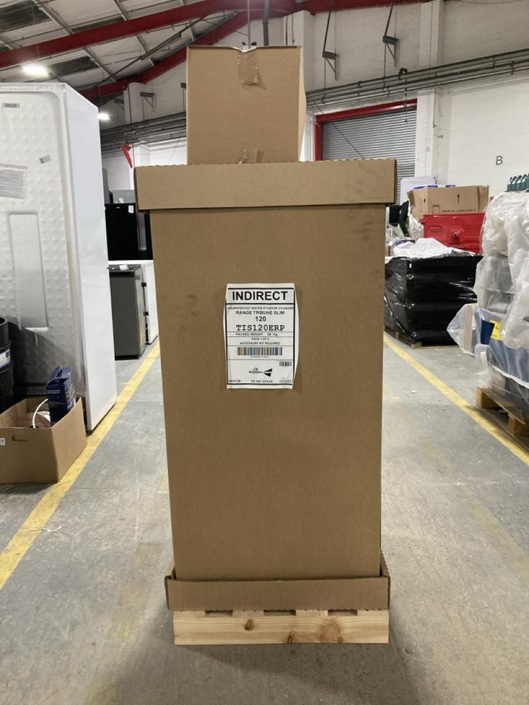 Lot 28  
            Chesterfield SR40 - Collection or Optional Delivery Available 

                
KINGSPAN UNVENTED HOT WATER STORAGE CYLINDER RANGE TRIBUNE SLIM MODEL: TIS120ERP ...