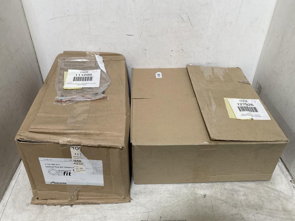 Lot 32  
            Chesterfield SR40 - Collection or Optional Delivery Available 

                
GREENSTAR VERTICAL FLUE KIT 130MM TO INCLUDE VAILLANT FLAT ROOF PENETRATION COLLA...
