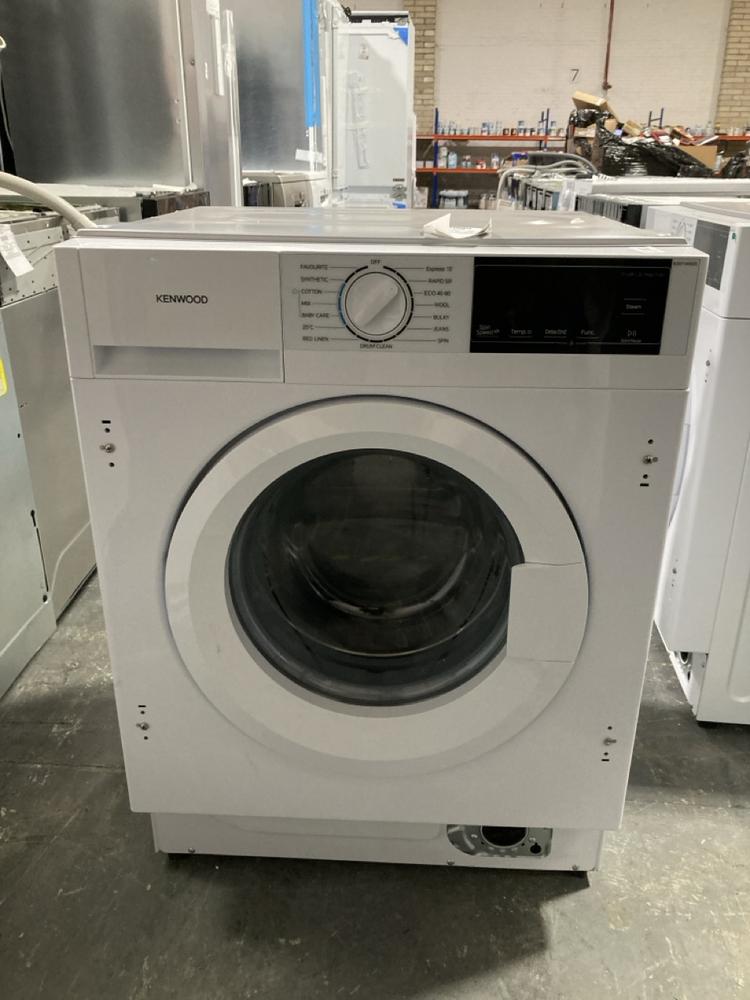 Lot 370  
            Chesterfield SR40 - Collection or Optional Delivery Available 

                
KENWOOD WASHING MACHINE IN WHITE MODEL: KIW714W25 ORIGINAL RRP- £299 (LOCATION: B7)
