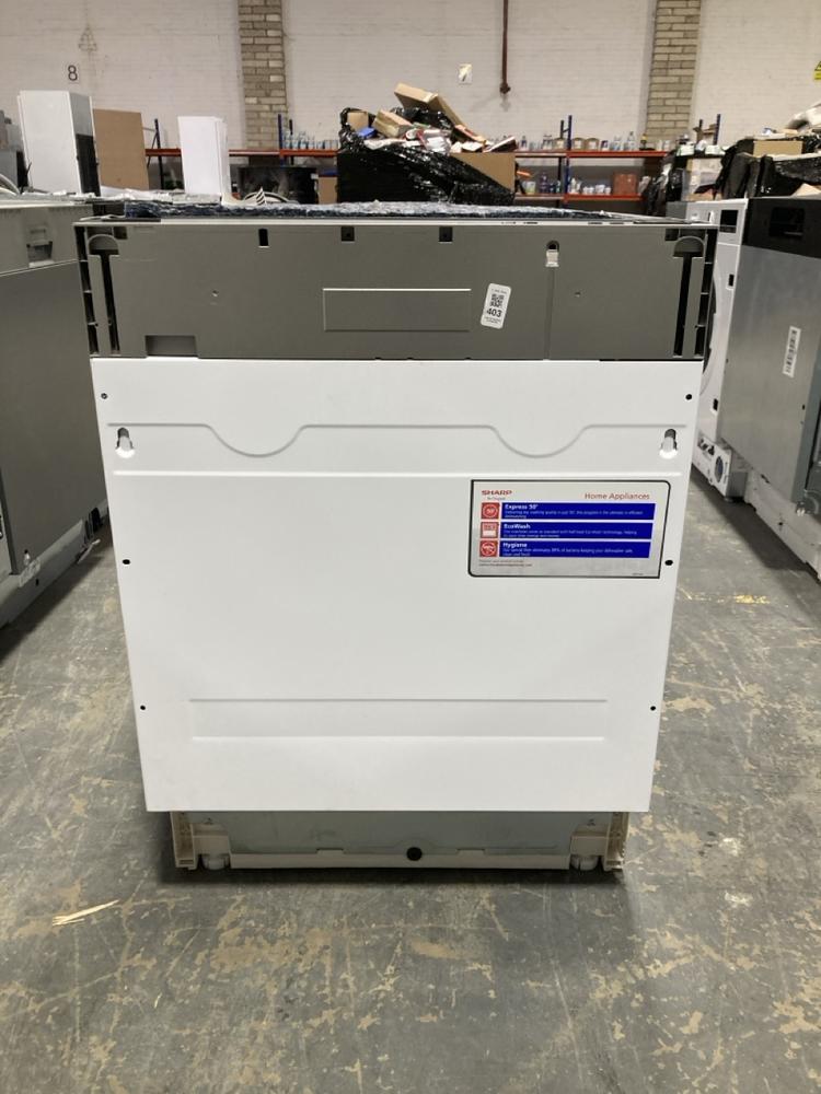 Lot 403  
            Chesterfield SR40 - Collection or Optional Delivery Available 

                
SHARP FULLY INTEGRATED DISHWASHER IN SILVER MODEL: QWNI1FI47DX ORIGINAL RRP- £249...