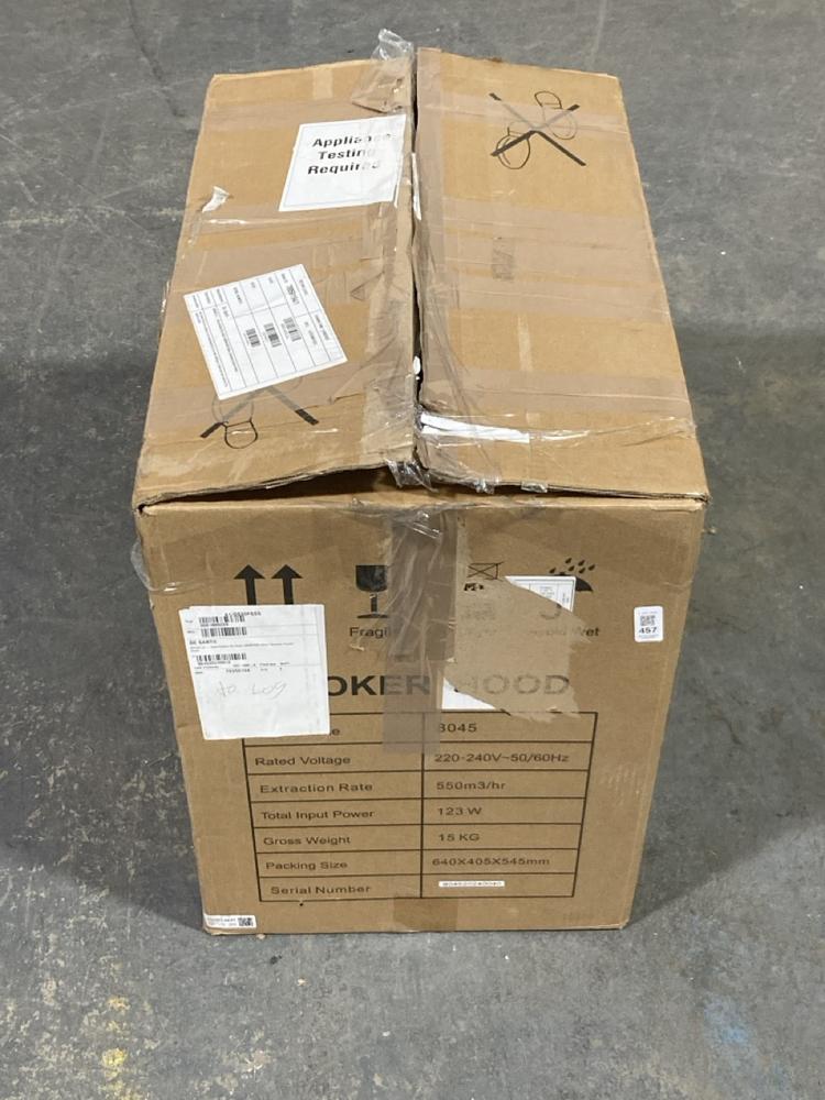 Lot 457  
            Chesterfield SR40 - Collection or Optional Delivery Available 

                
60CM FLAT GLASS CHIMNEY HOOD (LOCATION: B RACKING)