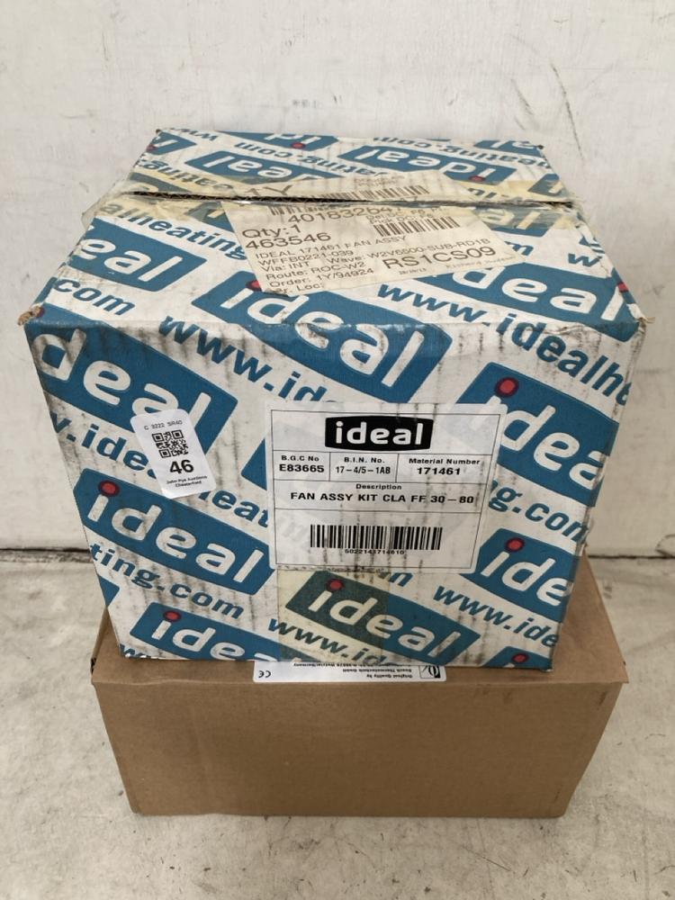 Lot 46  
            Chesterfield SR40 - Collection or Optional Delivery Available 

                
IDEAL FAN ASSY KIT TO INCLUDE FAN MODEL: 8716118433 (LOCATION: A4)