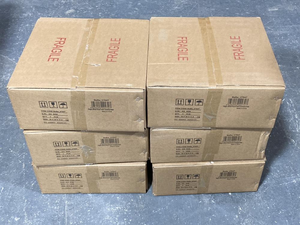 Lot 495  
            Chesterfield SR40 - Collection or Optional Delivery Available 

                
6 X OREGON 360MM ROUND FLUTED COUNTERTOP BASIN (LOCATION: B RACKING)