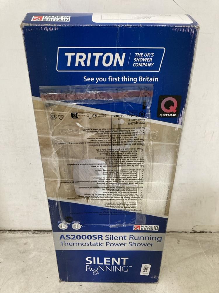 Lot 49  
            Chesterfield SR40 - Collection or Optional Delivery Available 

                
TRITON SILENT RUNNING THERMOSTATIC POWER SHOWER MODEL: AS2000SR ORIGINAL RRP- £20...