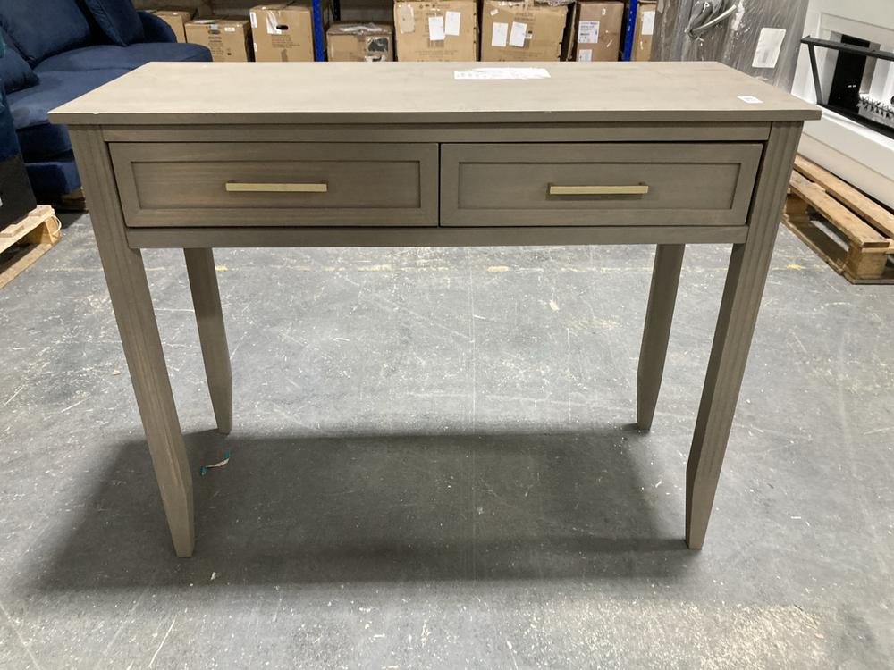 Lot 515  
            Chesterfield SR40 - Collection or Optional Delivery Available 

                
2 DRAWER VANITY UNIT IN BROWN (LOCATION: B6)