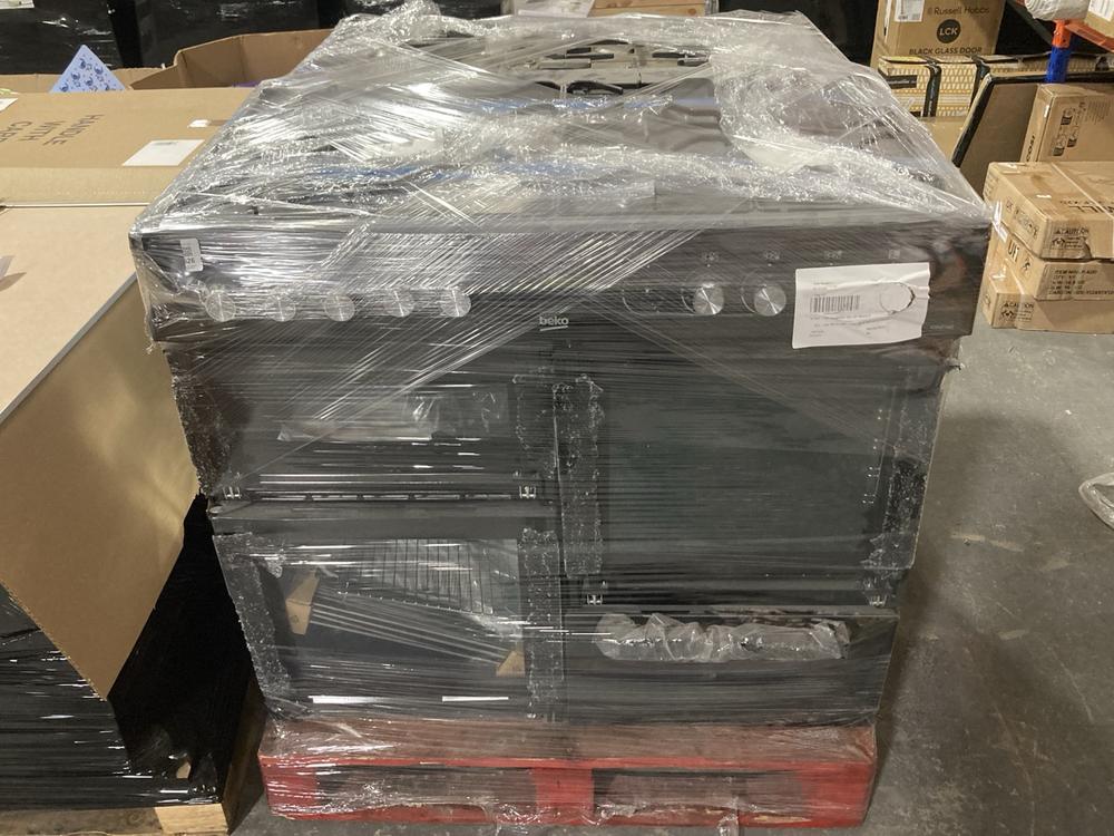 Lot 526  
            Chesterfield SR40 - Collection or Optional Delivery Available 

                
PALLET OF DAMAGED WHITE GOODS TO INCLUDE BEKO 100CM DUAL FUEL RANGE COOKER (LOCAT...