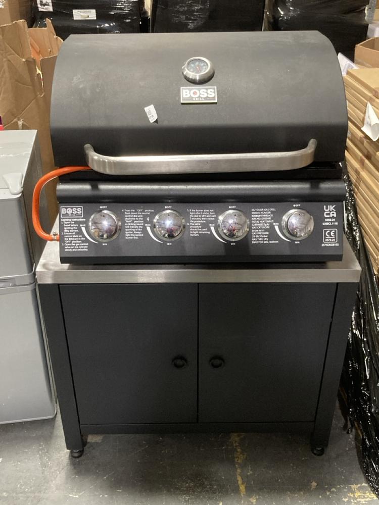 Lot 528  
            Chesterfield SR40 - Collection or Optional Delivery Available 

                
BOSS GRILL TEXAS LONE STAR 4 BURNER GAS BBQ MODEL: IQBBQINT4BBLACK ORIGINAL RRP- ...