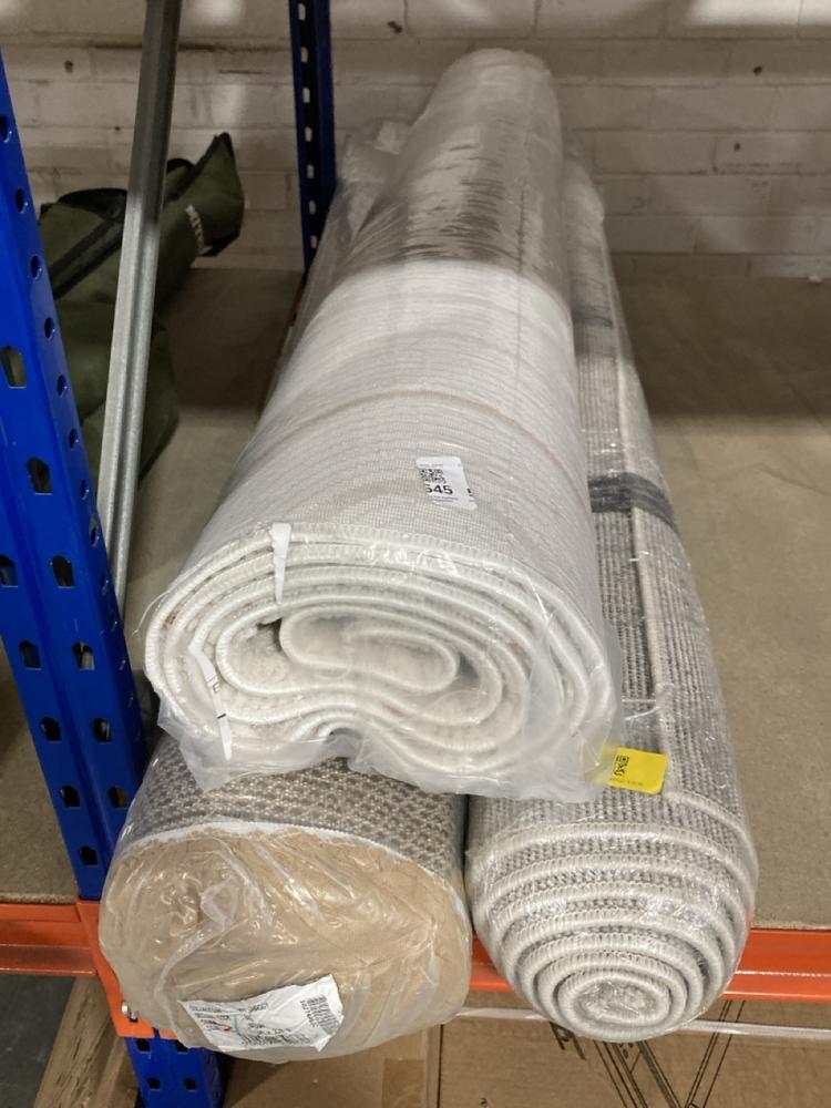 Lot 545  
            Chesterfield SR40 - Collection or Optional Delivery Available 

                
3 X ASSORTED RUGS TO INCLUDE CARMEL RUG IN DRIED ROSE/CREAM SIZE 160 X 230CM (LOC...