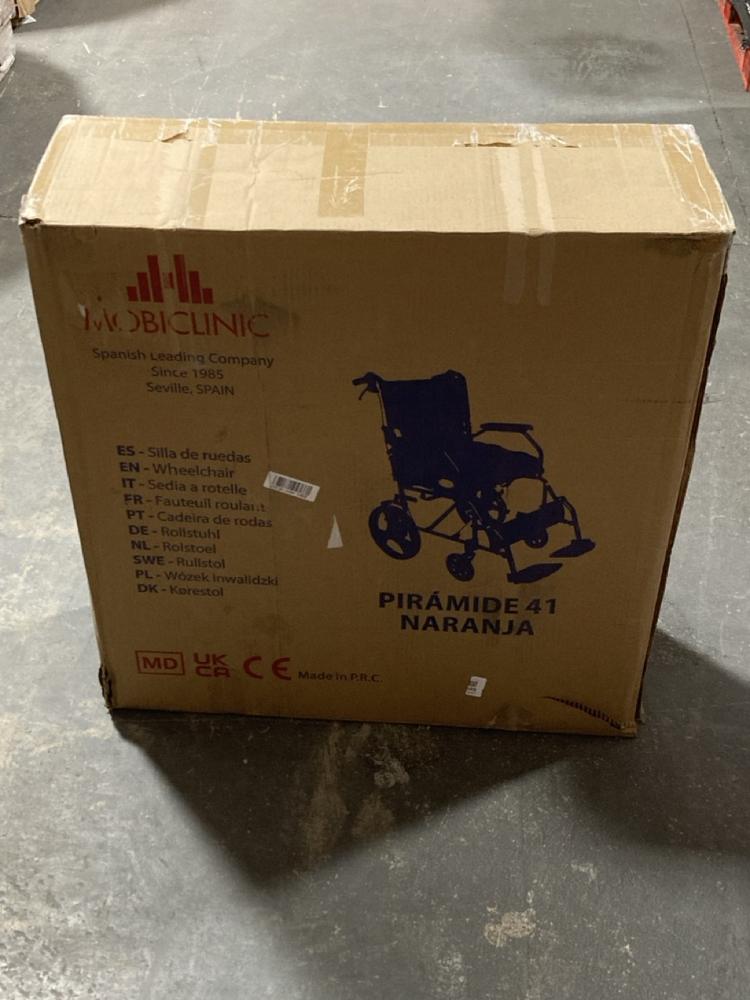 Lot 555  
            Chesterfield SR40 - Collection or Optional Delivery Available 

                
MOBICLINIC WHEELCHAIR IN BLACK (LOCATION: B RACKING)