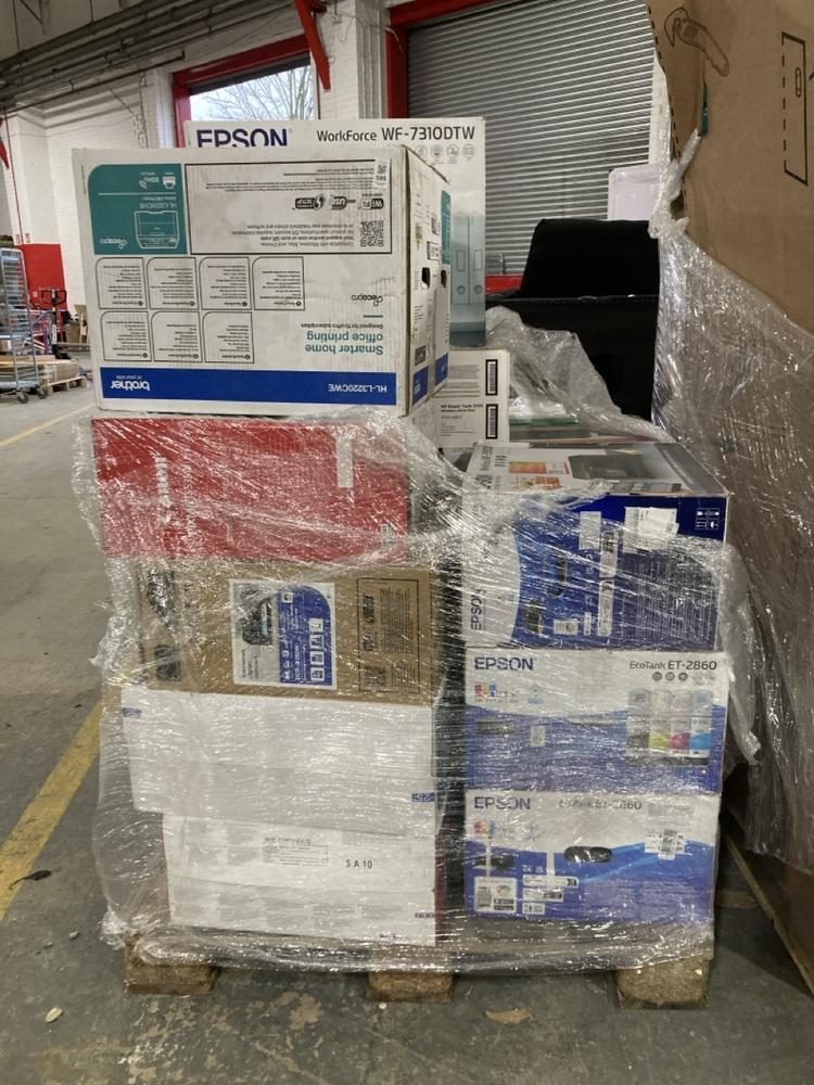 Lot 599  
            Chesterfield SR40 - Collection or Optional Delivery Available 

                
PALLET OF ASSORTED ITEMS TO INCLUDE BROTHER PRINTER (LOCATION: B3)