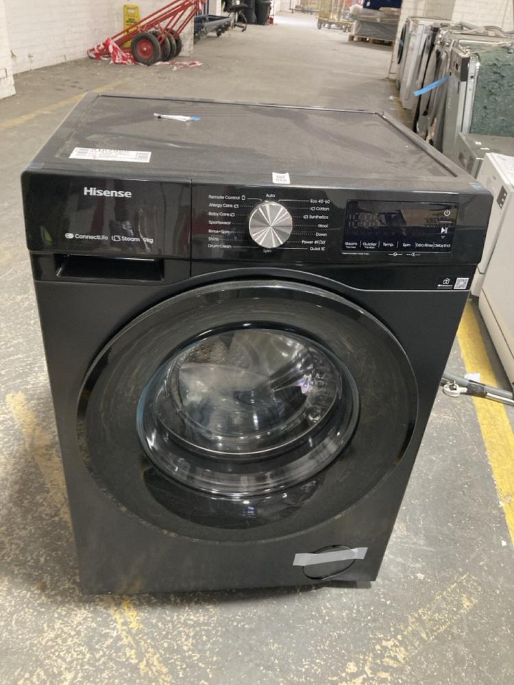 Lot 628  
            Chesterfield SR40 - Collection or Optional Delivery Available 

                
HISENSE CONNECT LIDE STEAM 9KG WASHING MACHINE IN BLACK MODEL: WF3S9043BB3 ORIGIN...