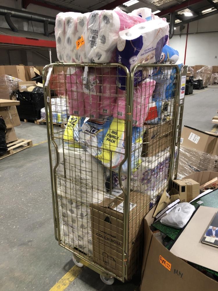 Lot 676  
            Chesterfield SR40 - Collection 

                
CAGE OF ASSORTED TOILET AND KITCHEN ROLL TO INCLUDE ANDREX FAMILY SOFT (LOCATION:...