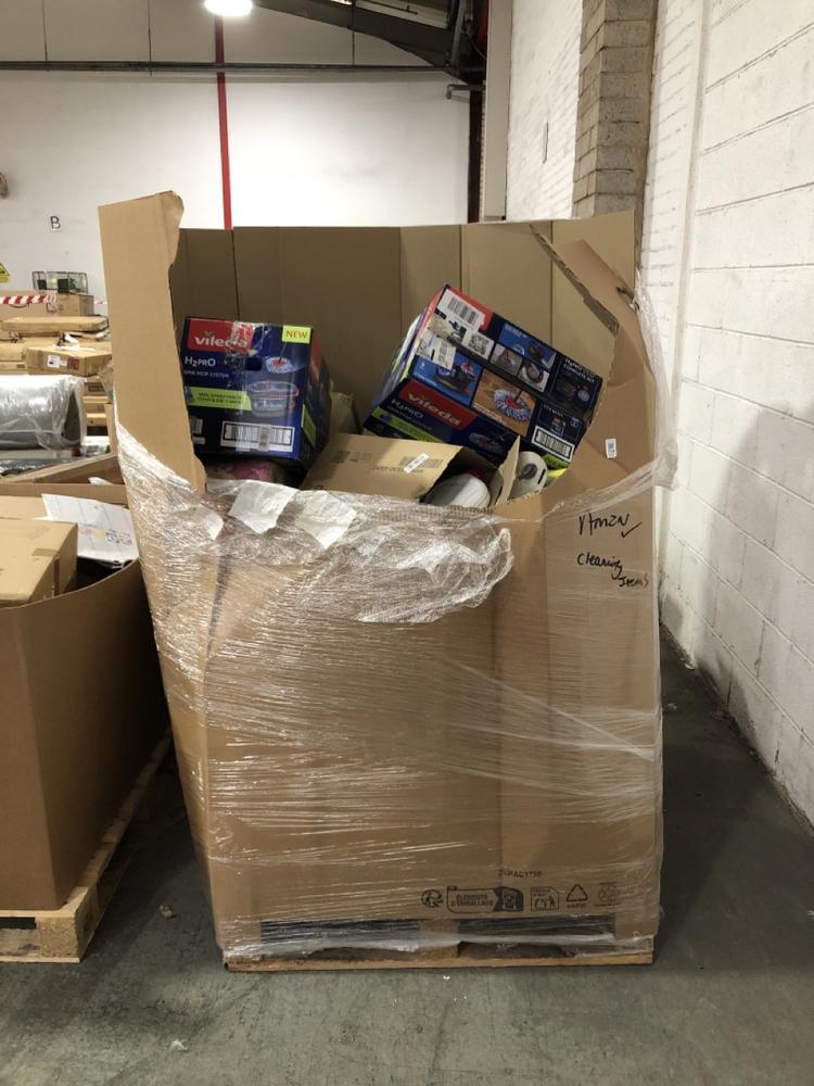 Lot 718  
            Chesterfield SR40 - Collection or Optional Delivery Available 

                
PALLET OF ASSORTED ITEMS TO INCLUDE VILEDA H2PR0 SPIN MOP (LOCATION: SR41)