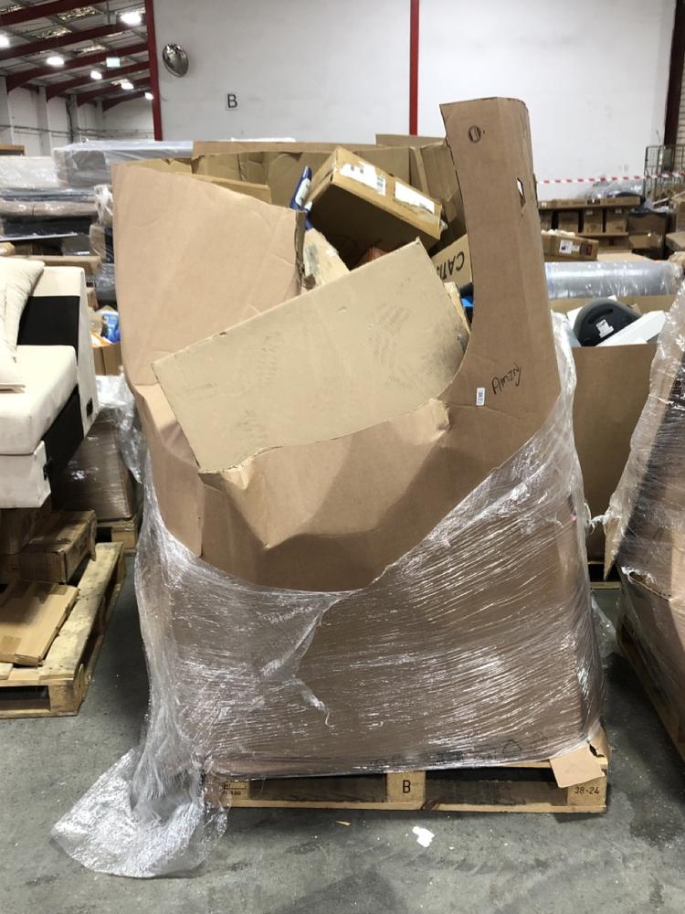 Lot 722  
            Chesterfield SR40 - Collection or Optional Delivery Available 

                
PALLET OF ASSORTED ITEMS TO INCLUDE CAT LITTER TRAY IN GRAY (LOCATION: SR41)