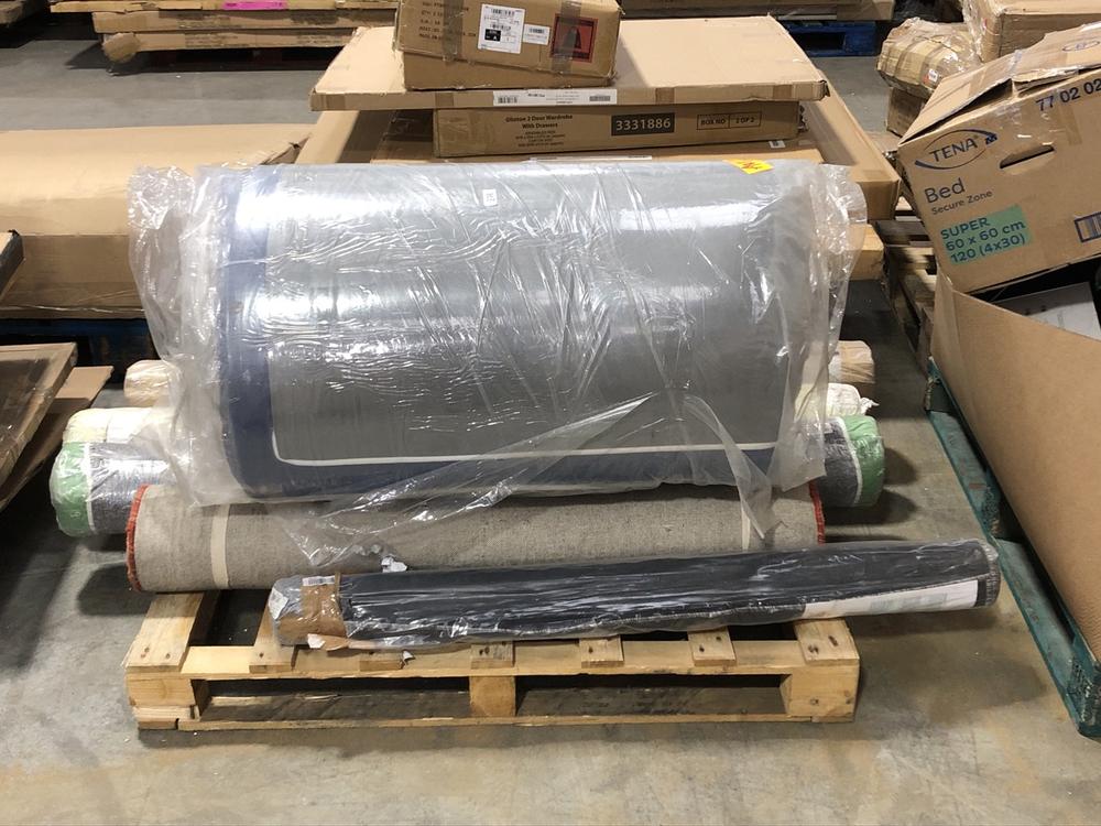 Lot 734  
            Chesterfield SR40 - Collection or Optional Delivery Available 

                
PALLET OF ASSORTED ITEMS TO INCLUDE FLEX GREY RUG 120X170 (LOCATION: SR41)