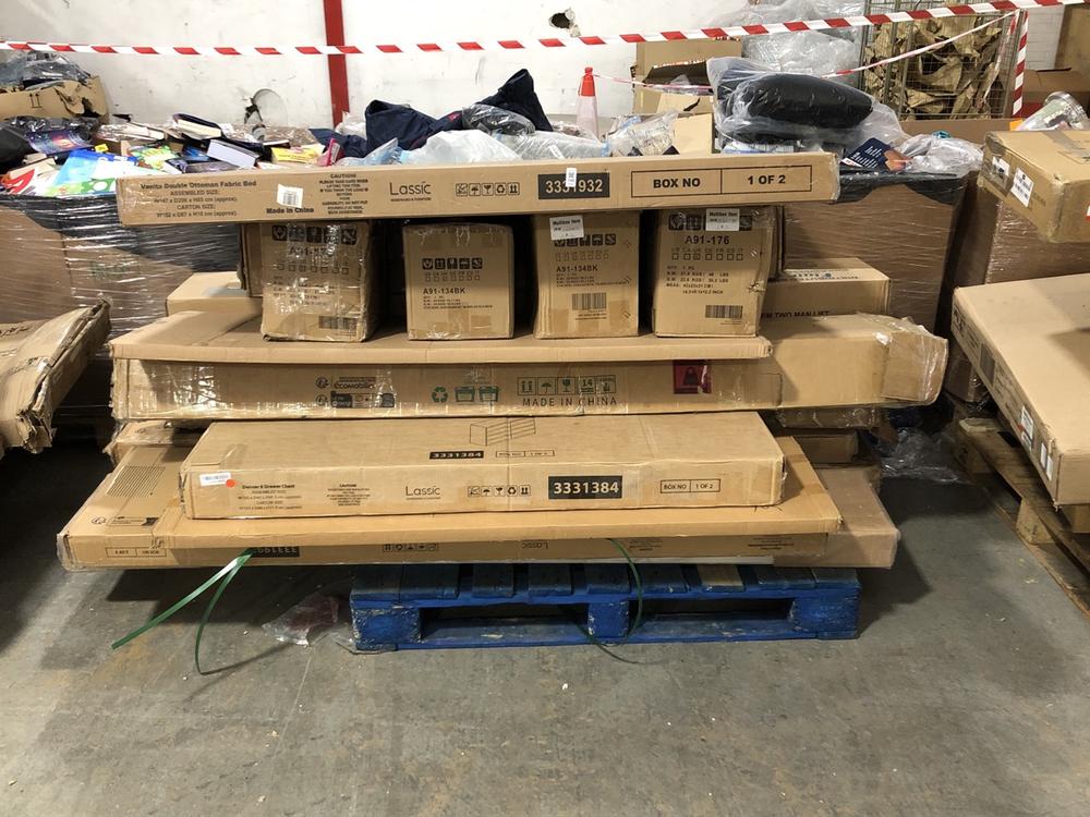 Lot 745  
            Chesterfield SR40 - Collection or Optional Delivery Available 

                
PALLET OF ASSORTED ITEMS TO INCLUDE DOUBLE OTTOMAN BED PART 1/2 (LOCATION: SR41)