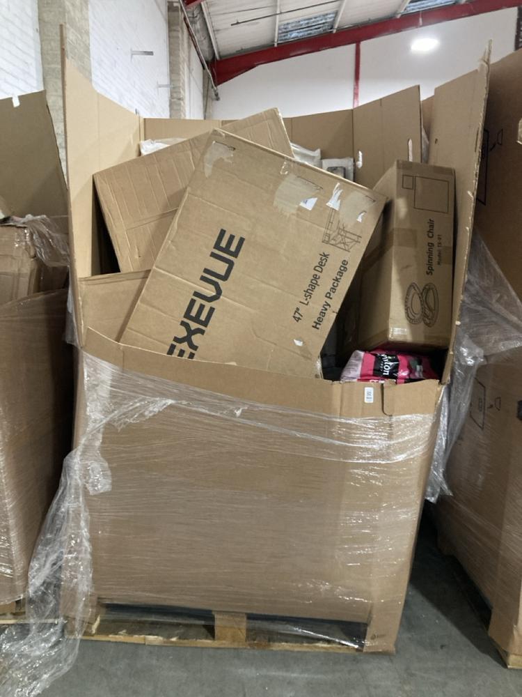 Lot 969  
            Chesterfield SR40 - Collection or Optional Delivery Available 

                
PALLET OF ASSORTED ITEMS TO INCLUDE 47" L SHAPED DESK (LOCATION: SR42)