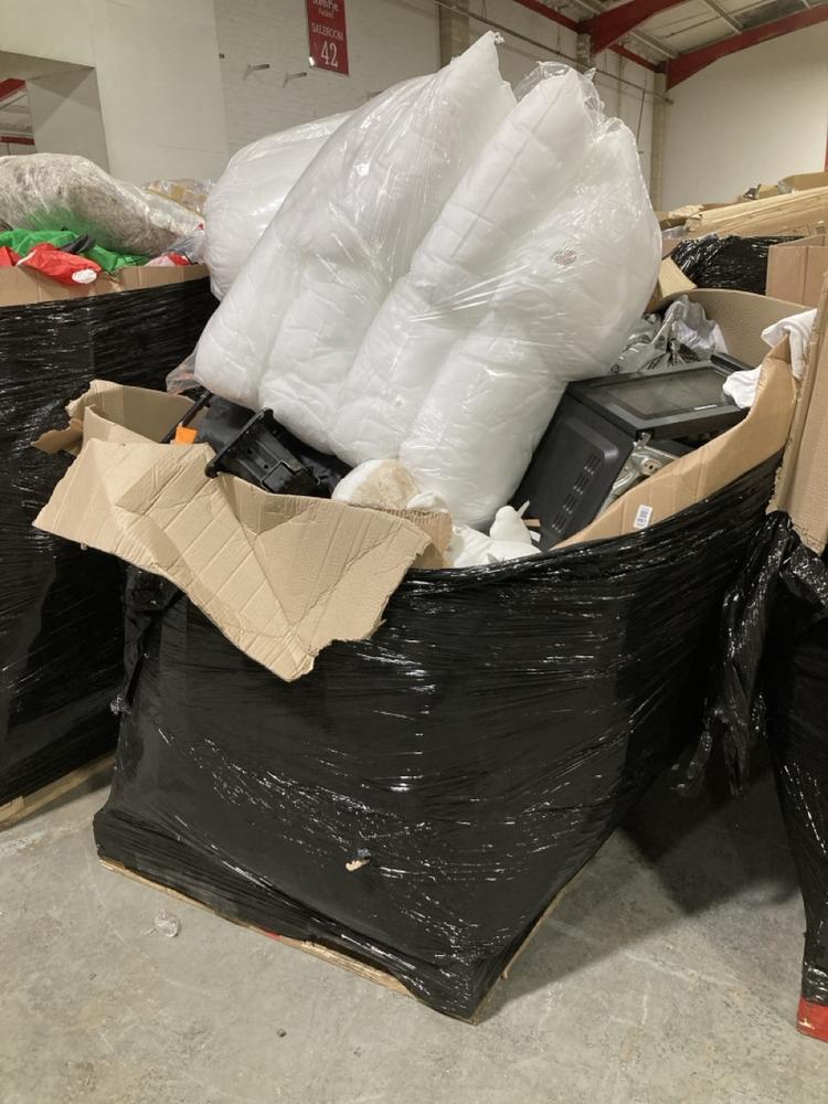 Lot 997  
            Chesterfield SR40 - Collection or Optional Delivery Available 

                
PALLET OF ASSORTED ITEMS TO INCLUDE DAEWOO MICROWAVE IN BLACK (LOCATION: SR42)