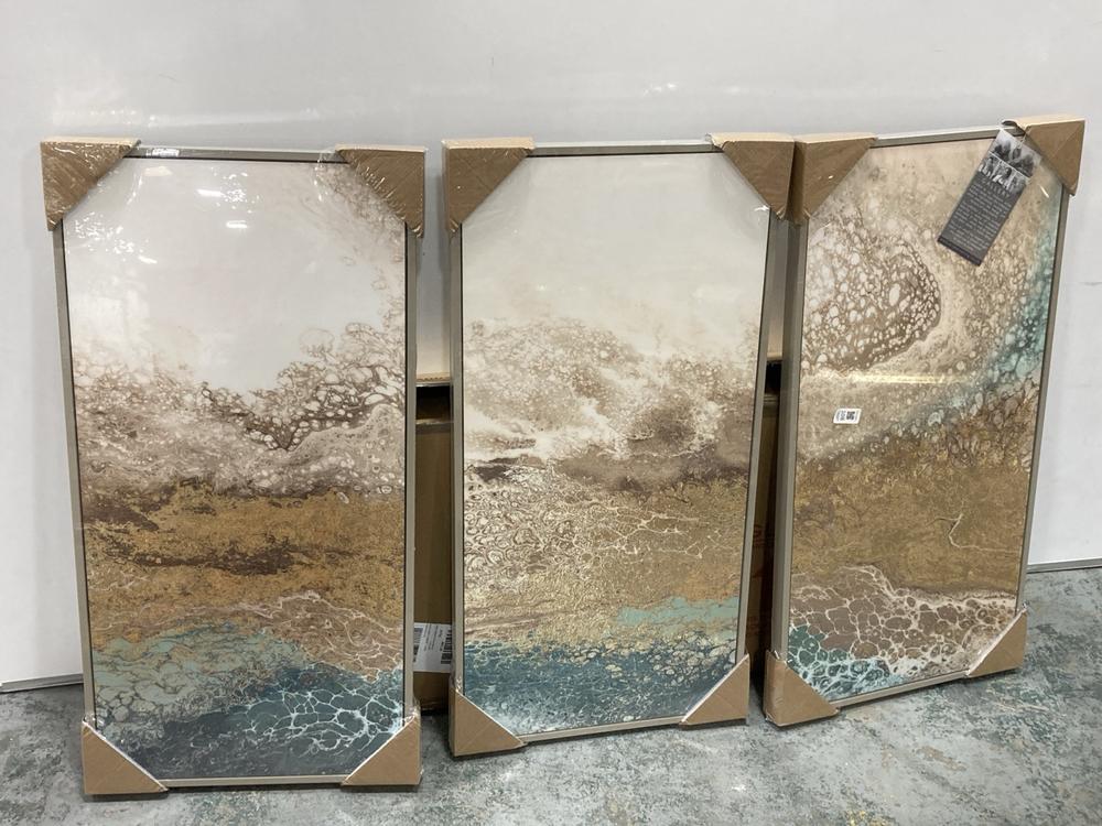 Lot 108  
            Chesterfield SR36 - Collection 

                
SERENE TRIPTYCH FRAMED CANVAS 400X30X800MM - ITEM NO. 054052 - ORIGINAL RRP £295 ...