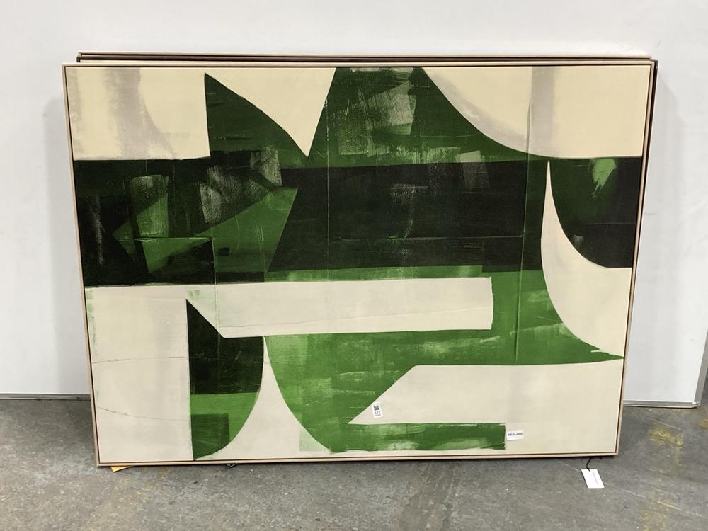 Lot 127  
            Chesterfield SR36 - Collection or Optional Delivery Available 

                
3 X ASSORTED CANVAS PICTURES TO INCLUDE EMERALD ABSTRACT FRAMED CANVAS (LOCATION:...