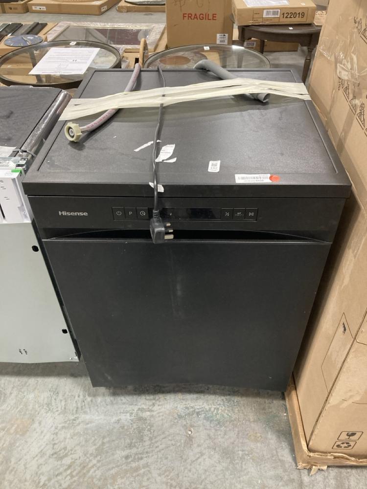 Lot 192  
            Chesterfield SR36 - Collection or Optional Delivery Available 

                
HISENSE DISHWASHER IN BLACK - MOD NO HS622E90BUK - ORIGINAL RRP £ 279 (LOCATION: ...