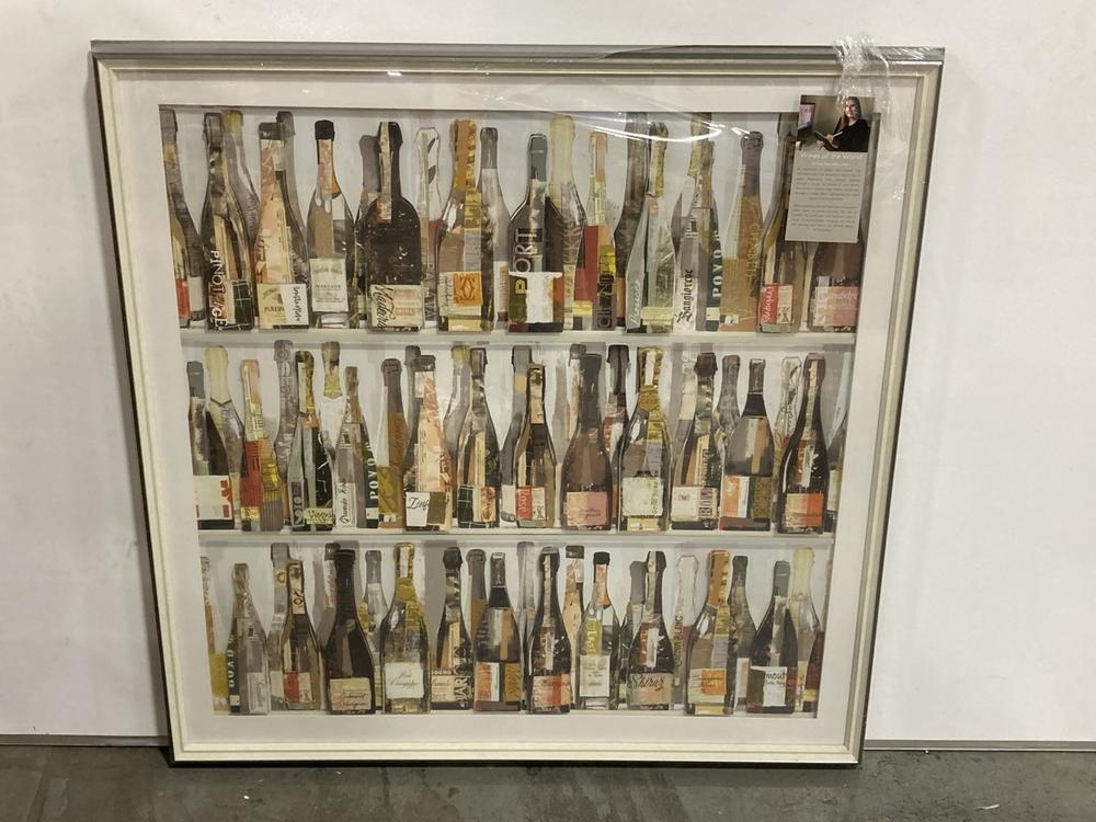 Lot 1  
            Chesterfield SR36 - Collection 

                
WINES OF THE WORLD FRAMED ART GREY / WHITE FRAME 930X38X930MM - ITEM NO. 061081 -...