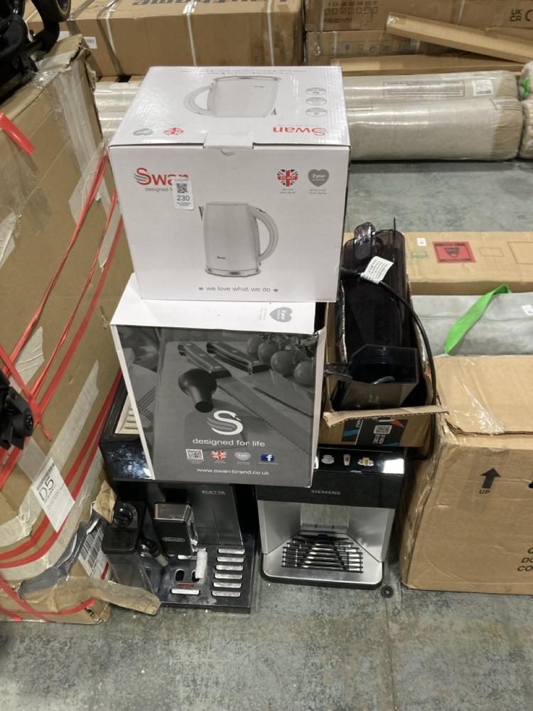 Lot 230  
            Chesterfield SR36 - Collection or Optional Delivery Available 

                
5 X ASSORTED ITEMS TO INCLUDE SWAN KETTLE IN WHITE (LOCATION: SR36 A3)