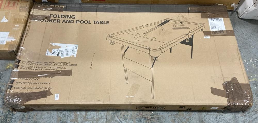 Lot 236  
            Chesterfield SR36 - Collection or Optional Delivery Available 

                
HYPRO 4 FT 6 FOLDING SNOOKER AND POOL TABLE (LOCATION: SR36 A3)
