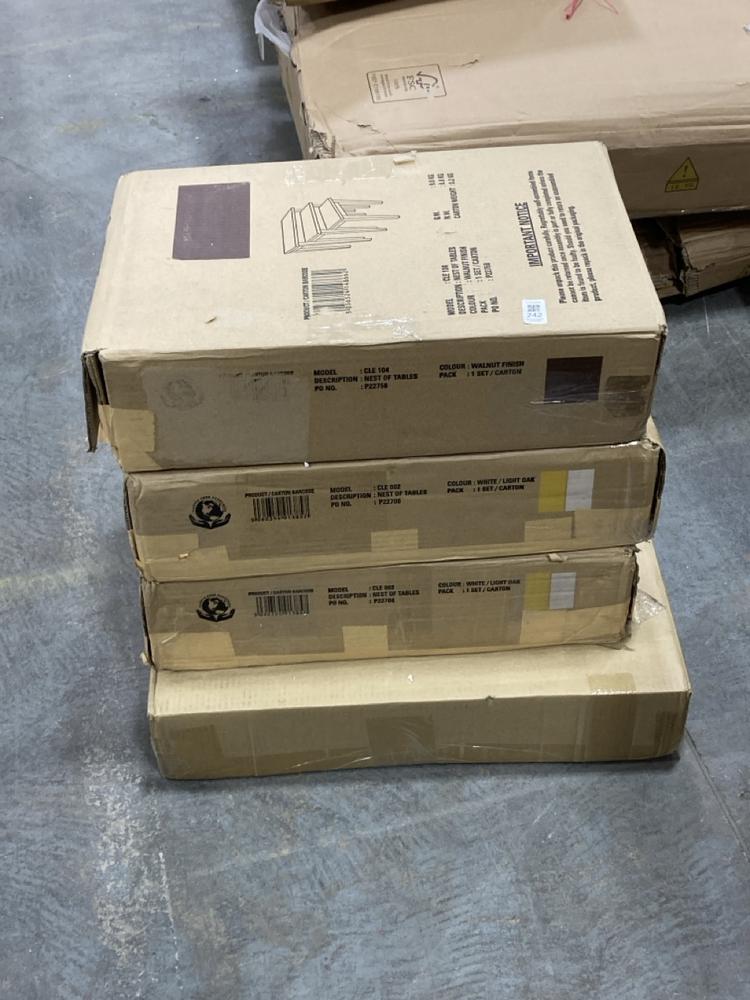 Lot 242  
            Chesterfield SR36 - Collection or Optional Delivery Available 

                
4 X ASSORTED ITEMS TO INCLUDE NEST OF TABLES IN WALNUT FINISH (LOCATION: SR36 A2 )