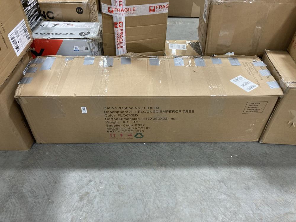 Lot 272  
            Chesterfield SR36 - Collection or Optional Delivery Available 

                
7FT FLOCKED EMPEROR TREE - ORIGINAL RRP £130 (LOCATION: SR36 A2) (LKXQQ)