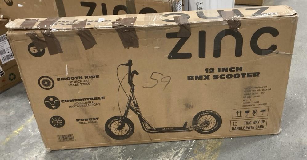 Lot 276  
            Chesterfield SR36 - Collection 

                
ZINC 12 INCH BMX SCOOTER (COLLECTION ONLY) (LOCATION: SR36 A2) (W1VOC)