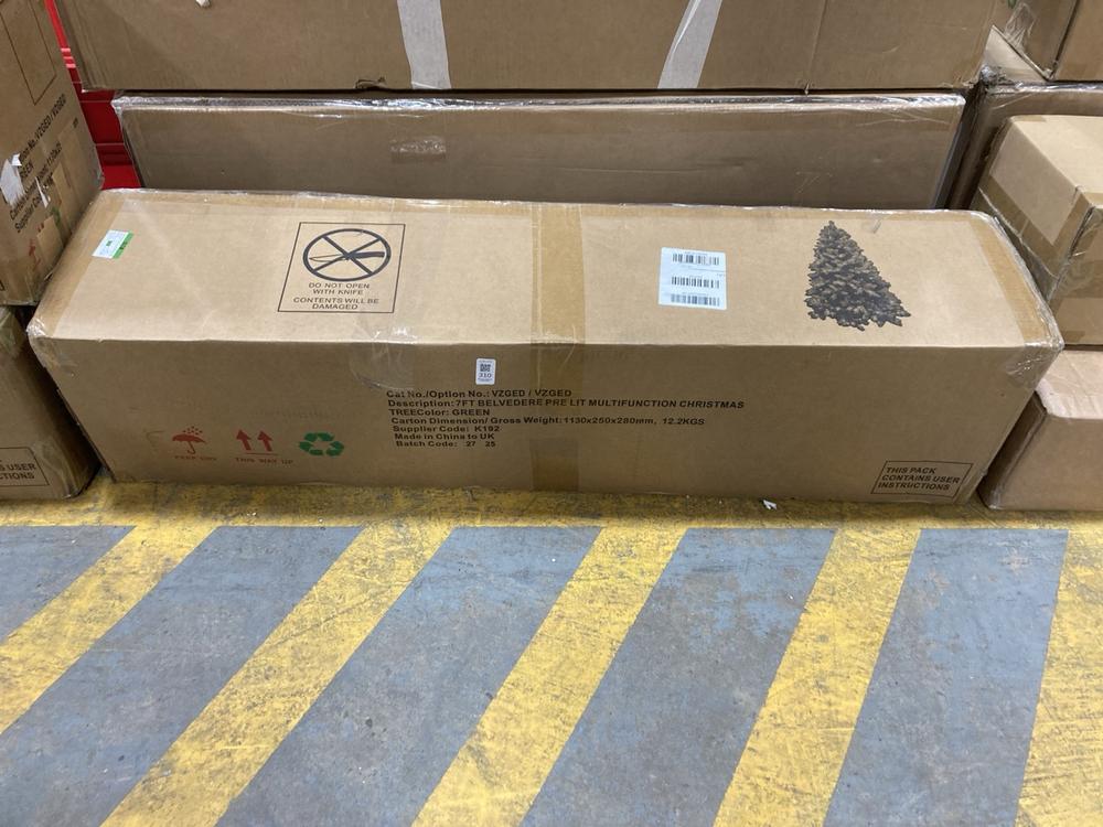 Lot 310  
            Chesterfield SR36 - Collection or Optional Delivery Available 

                
7FT BELVEDERE PRE LIT MULTI FUNCTION CHRISTMAS TREE IN GREEN (LOCATION: SR36 A2) ...