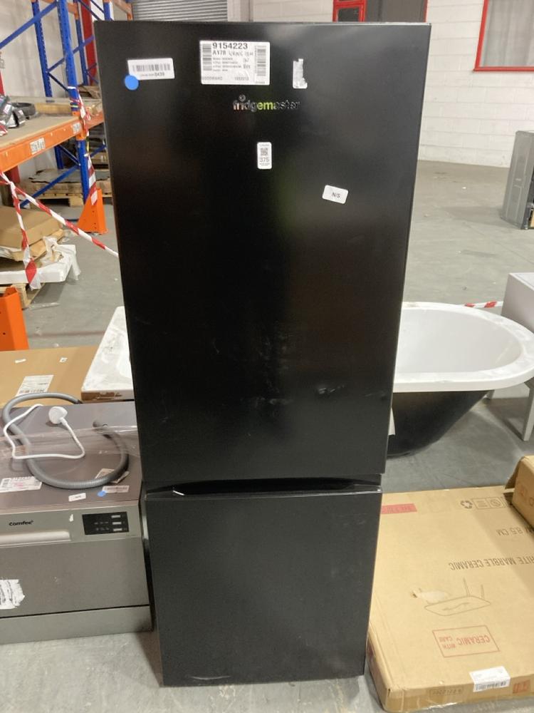 Lot 375  
            Chesterfield SR36 - Collection or Optional Delivery Available 

                
FRIDGEMASTER 70/30 FRIDGE FREEZER IN BLACK (LOCATION: SR36 A1)