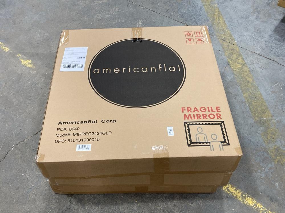 Lot 467  
            Chesterfield SR36 - Collection 

                
3 X AMERICANFLAT 61 CM SQUARE WALL MIRROR IN GOLD FRAME - ORIGINAL RRP £58 (COLLE...