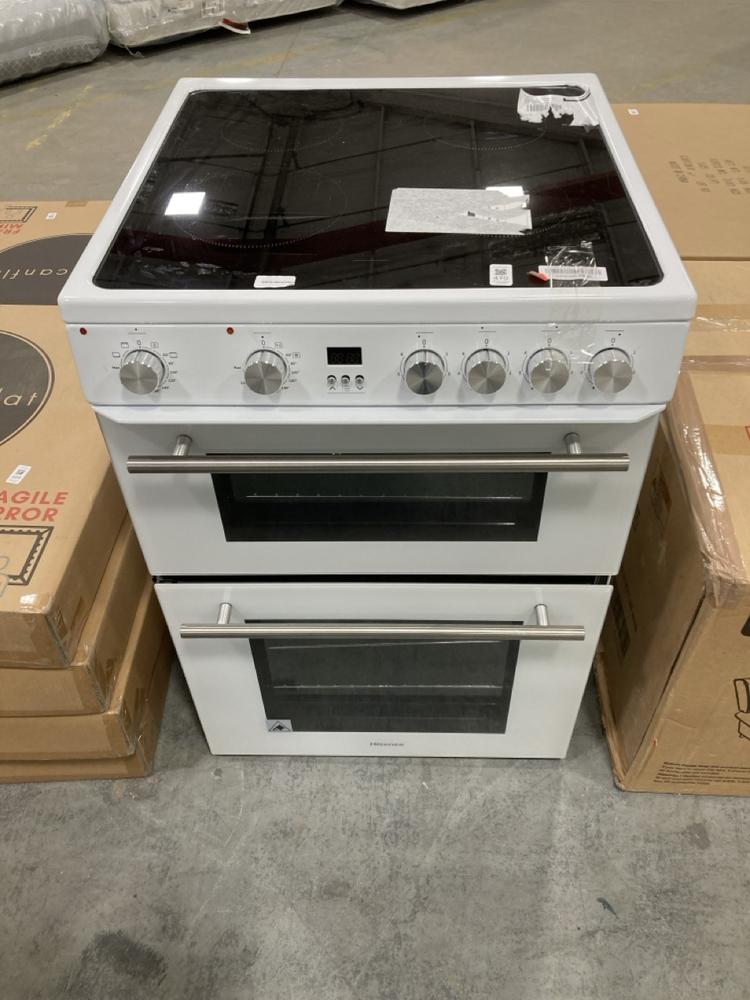 Lot 470  
            Chesterfield SR36 - Collection 

                
HISENSE 60CM ELECTRIC COOKER IN WHITE - MODEL NO. HDE3211BWUK - ORIGINAL RRP £399...