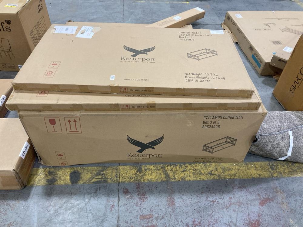 Lot 510  
            Chesterfield SR36 - Collection 

                
DFS GLASS COFFEE TABLE ( BOX 1/3 2/3 3/3 ) (COLLECTION ONLY ) (BBXZLLOXLS2) (LOCA...