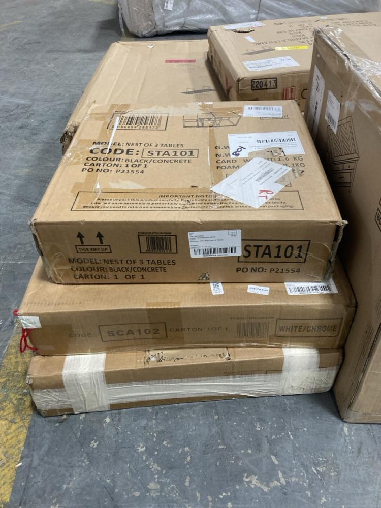 Lot 525  
            Chesterfield SR36 - Collection or Optional Delivery Available 

                
3 X ASSORTED DFS ITEMS TO INCLUDE NEST OF 3 TABLES IN BLACK (LOCATION: SRS6 B2)